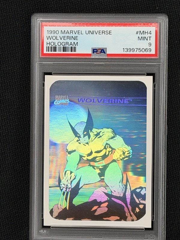 1990 MARVEL UNIVERSE HOLOGRAM #MH4 WOLVERINE PSA 9