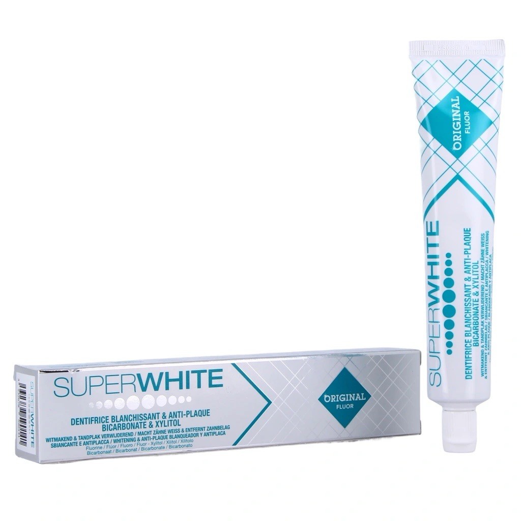 Dentifrice superwhite blanchissant lot de 3 tubes de 75 ml pour le soin quotidien