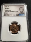 Beautiful High Grade 1957 Lincoln Cent.  NGC GRADED PROOF 68 RED