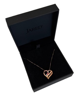 [NEW] 10K Rose Gold Jared Jewelers Double Heart Birthstone Necklace (Read Desc.)