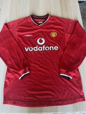 UMBRO MANCHESTER UNITED 2000 2002 HOME FOOTBALL SHIRT SOCCER JERSEY LONG SLEEVE