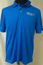 Walmart Transportation Mens M Blue Spark Logo Embroider Uniform Staff Polo Shirt