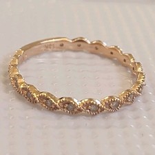 14K Anniversary Band Diamonds and Rose Gold Rope Design Women's SZ 7 