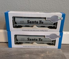 TWO HO Scale Bachmann Silver Series 19102 ATSF Santa Fe 4-Bay Hopper #314783 LOT