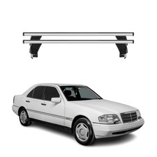 Menabo Dachträger für Mercedes C Klasse W202 Limo 1993-2000 50kg Alu Silber 2x