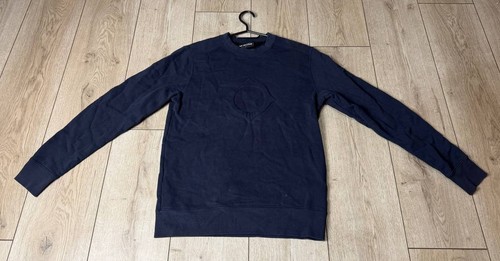 Massimo Osti, MA.Strum Men’s Crew Neck Sweatshirt Navy Blue Embossed Logo Size XS