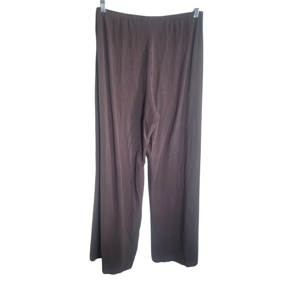 Pantalones Bryn Walker Bambú Pierna Ancha Pull On Para Mujer Medianos M Marrón Elastizados Básicos Foto 2 de 4