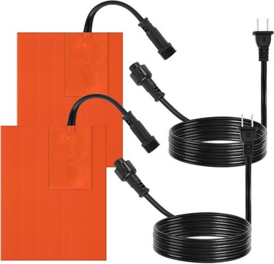 2Pcs Silicone Car Engine Heater Pad - 5'' X 4'' Self-Adhesive Oil Pan Heater Pad