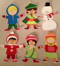   Kids of the World in Winter - Iron On Fabric Appliques