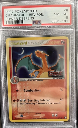 PSA 8 Charizard Reverse Holofoil Stamped POKEMON EX POWER KEEPERS 6/108 CGC BGS