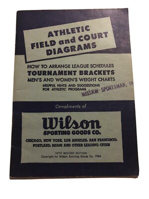 Vintage (1954) Wilson Sporting Goods Athletic Field & Court Diagrams Book