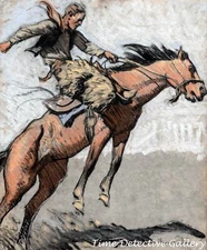 "Bronco Buster" by Maynard Dixon - Vintage Art Print