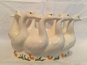 Vintage Holland Mold Goose Geese Ring Centerpiece Bowl Ornate