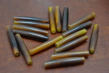 100 PCS AMBER BUFFALO HORN TUBE HAIR PIPE CHOKER BEADS 2"