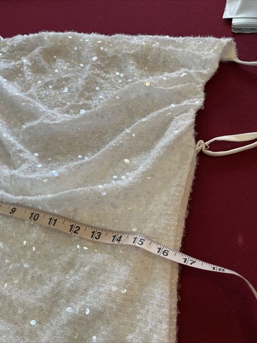 NEW WHITE SEQUIN Mini DRESS Spaghetti Strap Backless Bodycon Club Party SEXY XL - Picture 9 of 18
