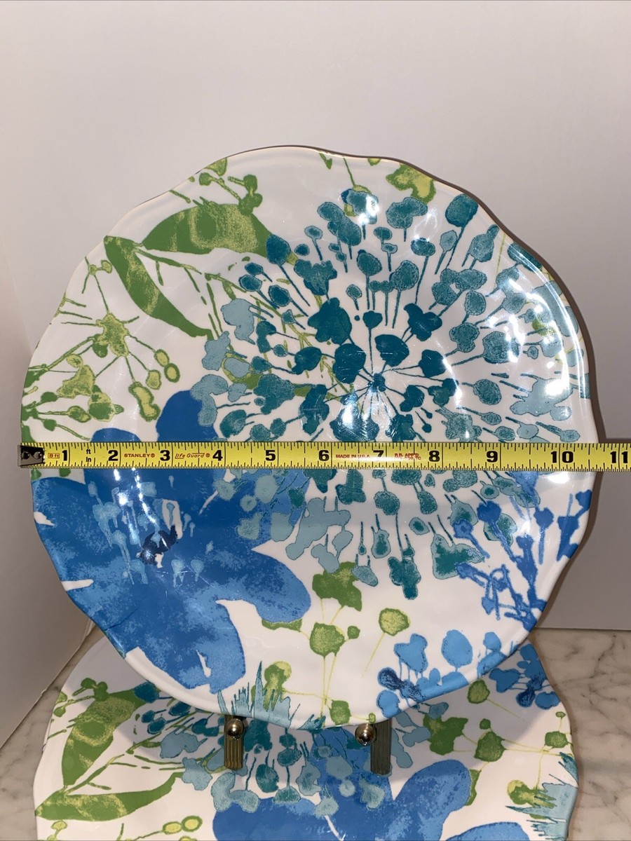 28 Pcs Nicole Miller Floral Melamine 12 Dinner + Bowls & 4 Lunch
