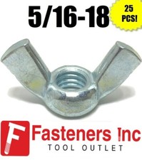 (Qty 25) 5/16-18 UNC Coarse Thread Wing Nut Zinc Plated Steel Nuts