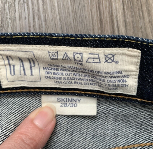 GAP 1969 Japanese Selvedge Raw Denim Jeans Men’s 28x30 Skinny Fit Button Fly Unw - Picture 3 of 10