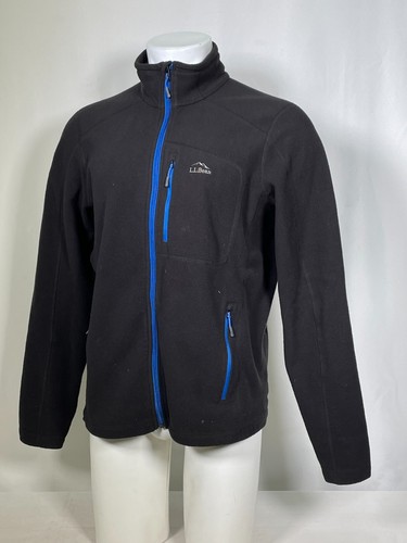 LL Bean leicht tailliert schwarz blau durchgehender Reißverschluss Fleece Gorpcore Jacke Herren MEDIUM - Bild 7 von 11