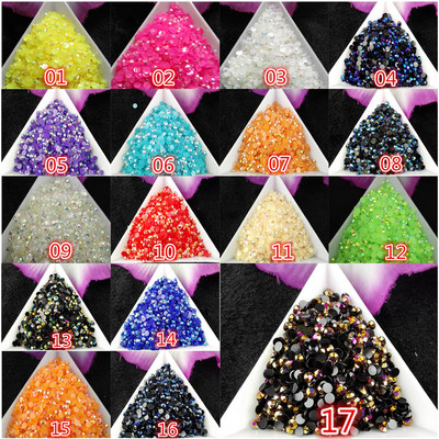 3mm Jelly Ab Resin Crystal Rhinestone Nail Art Rhinestones Use Glue SS12