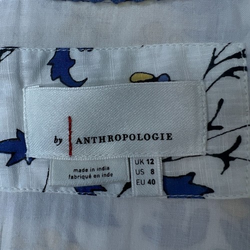 Anthropologie Roberta Midi Dress Floral Prairie Boho Cottagecore Blue White 8 - Picture 10 of 21