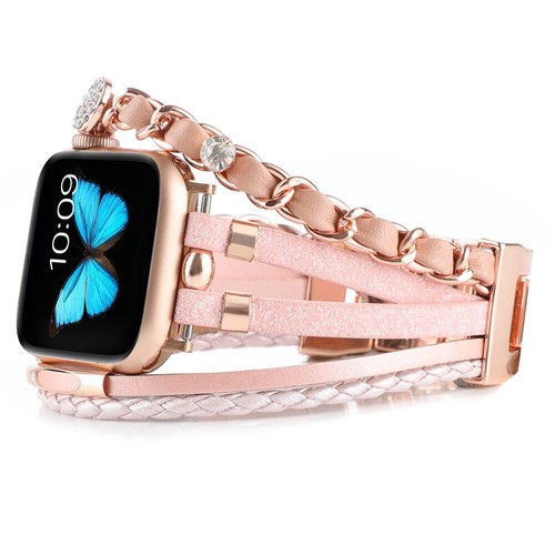 Women Leather Bracelet Band for Apple Watch 11 10 9 8 7 6 SE 44/41/45/42/46/49mm - Picture 62 of 94
