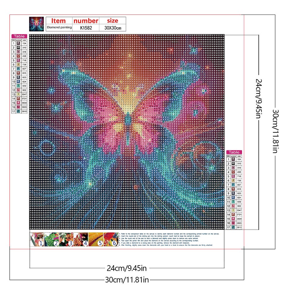  5D DIY Full Round Drill Diamond Painting Dream Butterfly Kit Home