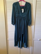 anthropologie dress 4Petite Teal Green New With Tags High/low hem Date Night !