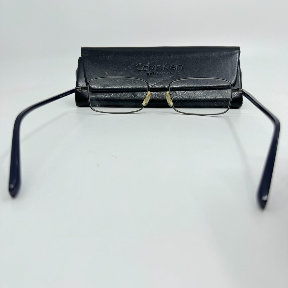 Calvin Klein Collection With Flexon 490 598 Black Silver Eyeglasses Frames H9733 Calvin Klein Collection With Flexon 490 598 Black Silver  main image 2