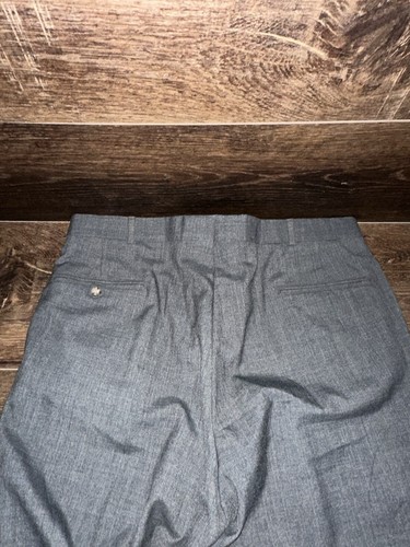 VTG Lands End Pants Mens 36x29 Gray Slacks Business Pleated Tapered Wool USA - Picture 2 of 10