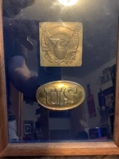 WAR OF 1812 PERIOD EARLY MILITIA BELT PLATE/ CIVIL WAR BELT PLATE FRAMED