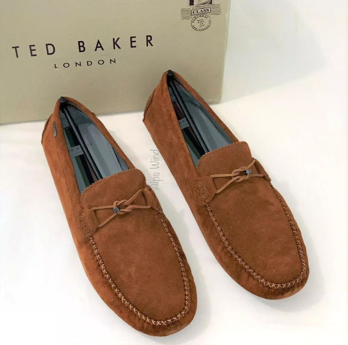 TED BAKER LONDON AKGARO MEN'S SZ.13(SAME AS 12) DRIVING SHOES LOAFERS IN  TAN NIB