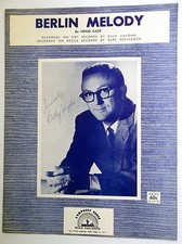 BILLY VAUGHN Sheet Music BERLIN MELODY Symphony Publ. 50's 60's Traditional POP