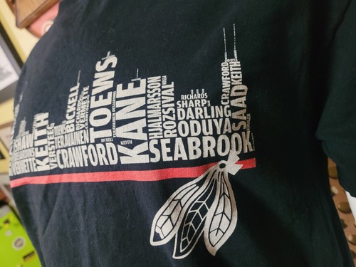 Camiseta Chicago Blackhawks Roster Grande NHL Bonita Puntera Afilada Kane Hossa Shaw - Imagen 3 de 4