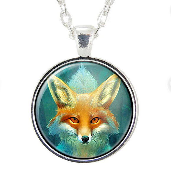 RARE FOX ANIMAL FACE HEAD Pendant On 20