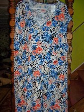 NWT EMALINE Sleeveless Multi-color Floral Print Poly/Spandex Dress - SIZE 3X