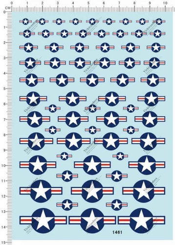 Different Size USAF US Air Force Roundel Marking Model Marine Decal 10*15cm 1461