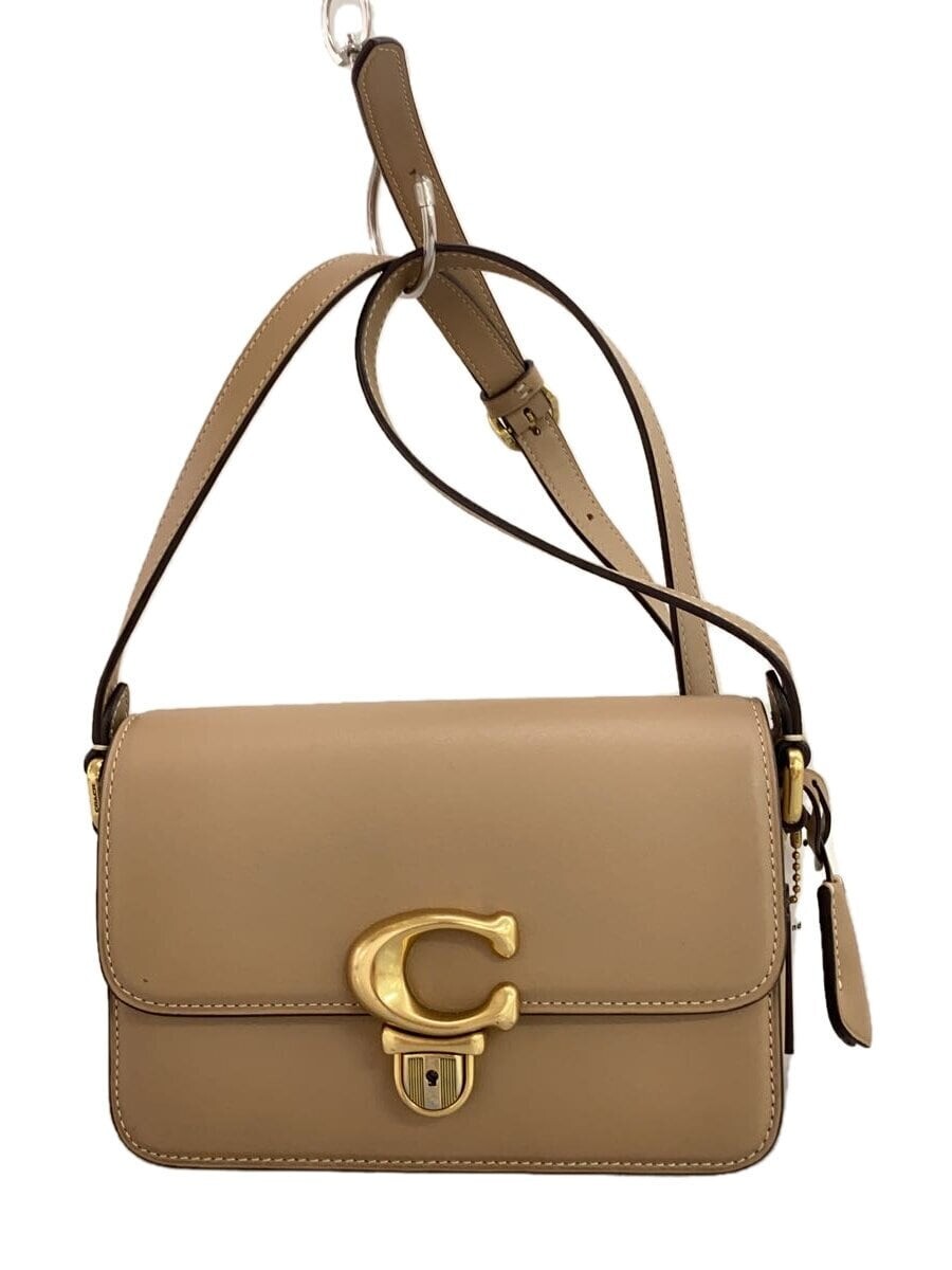 COACH Shoulder Bag BEG Solid Color C7936 Mocha Beige Studio