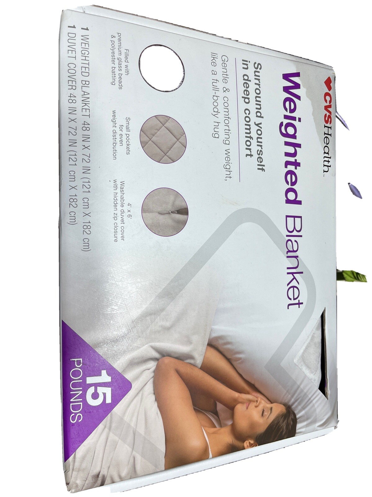 CVS+Health+Weighted+Blanket+%26+Duvet+Cover+15+Pounds+48%22+%22 for sale  online | eBay
