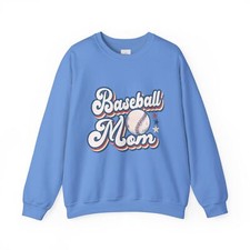 Retro Baseball Mama With Baseball Unisex Heavy Blend™ Crewneck Sweatshirt