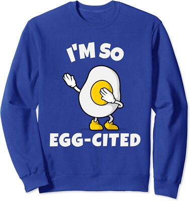 I m So Egg-Cited Funny Egg Pun Breakfast Lover Gift Unisex Crewneck Sweatshirt