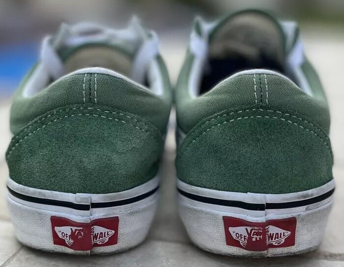 VANS SK8-Low Off The Wall Green Ash/True White Suede Canvas