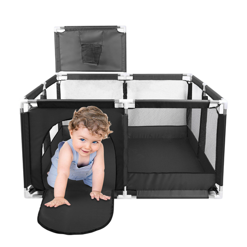 Kids Baby Playpen Fence Safety Foldable Activity Center+Basketball Hoop Outdoor - Picture 26 of 74