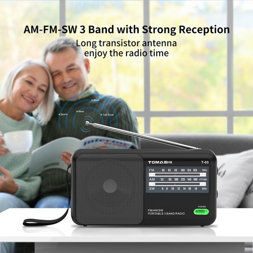 Portable Radio AM FM, Shortwave Radio with Large Knob, Big Speaker, and Headp... - Picture 2 of 8