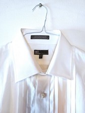 NWT Ike Behar 100 Cotton Regular Collar 1/2" Pleated Tuxedo Shirt French Cuffs