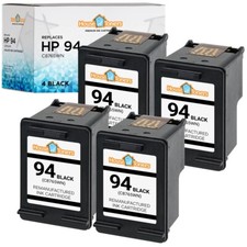 4PK Fits HP 94 C8765WN Black Ink HP Officejet 150 6210 7205 7210 7310 7410