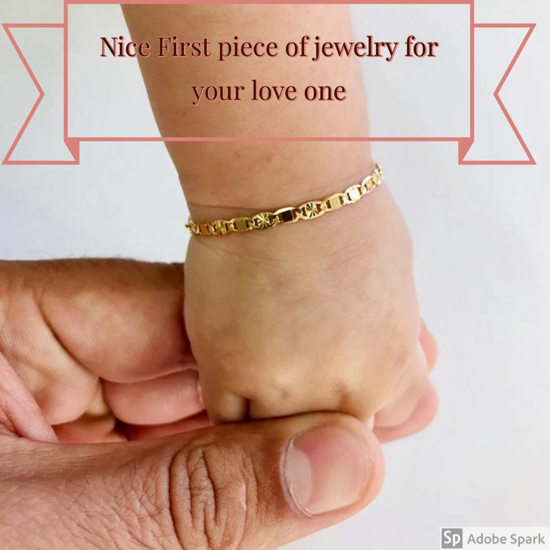 Newborn Baby Childrens Boys Girls Gold Filled Bracelet Pulsera