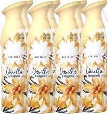 Febreze Air Freshener for Room Spray & Bathroom, Vanilla & Magnolia, 185ML x 8