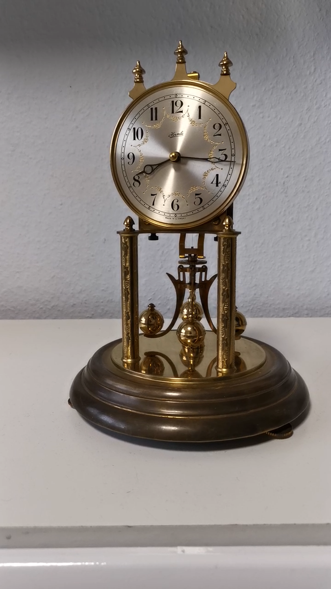 Hermle Drehpendeluhr Kuppeluhr Kaminuhr Franz Hermle Dome Uhr Vintage Defekt