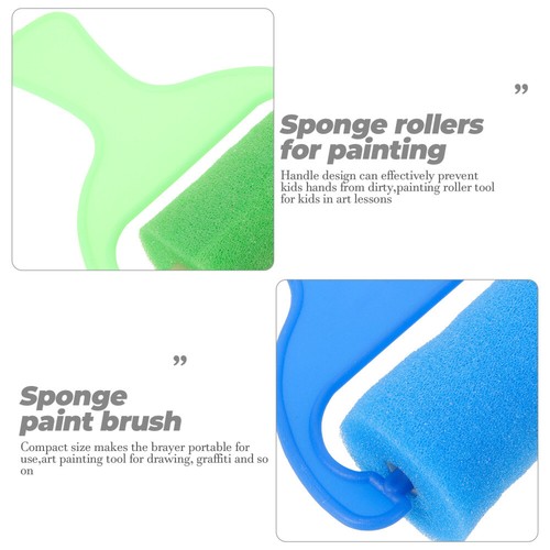 4 Pcs Sponge Brush Set Child Toddler Kids Paint Sponges Round Roller - Picture 3 of 12